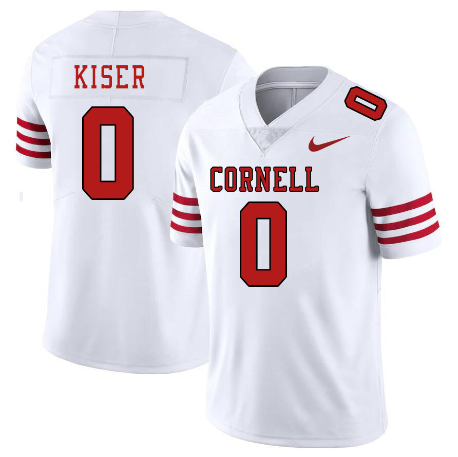 Men-Youth #0 Davon Kiser Cornell Big Red 2023 College Football Jerseys Stitched-White